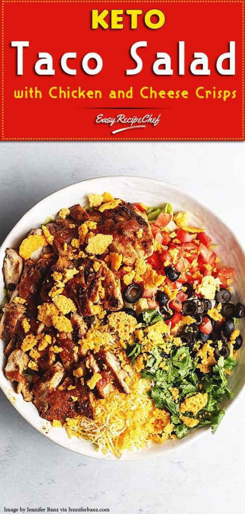 Keto Taco Salad with Chicken and Cheese Crisps