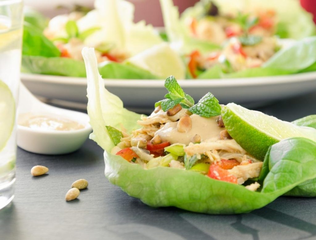 Healthy Asian Chicken Lettuce Wraps 8