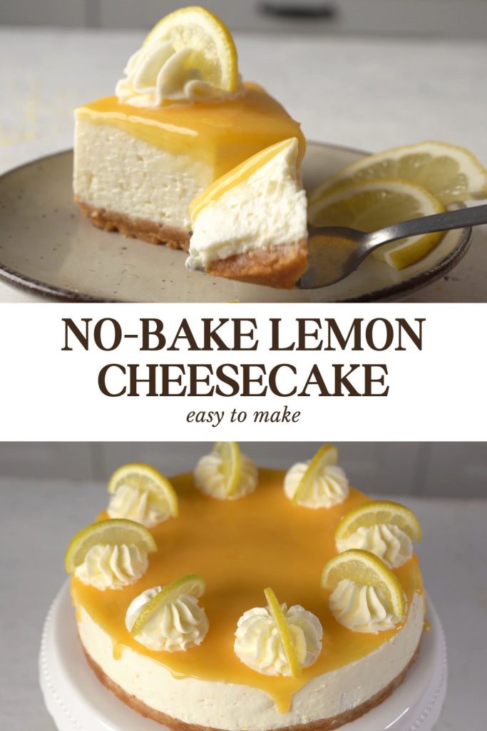 No-Bake Lemon Cheesecake With Lemon Curd Topping 5